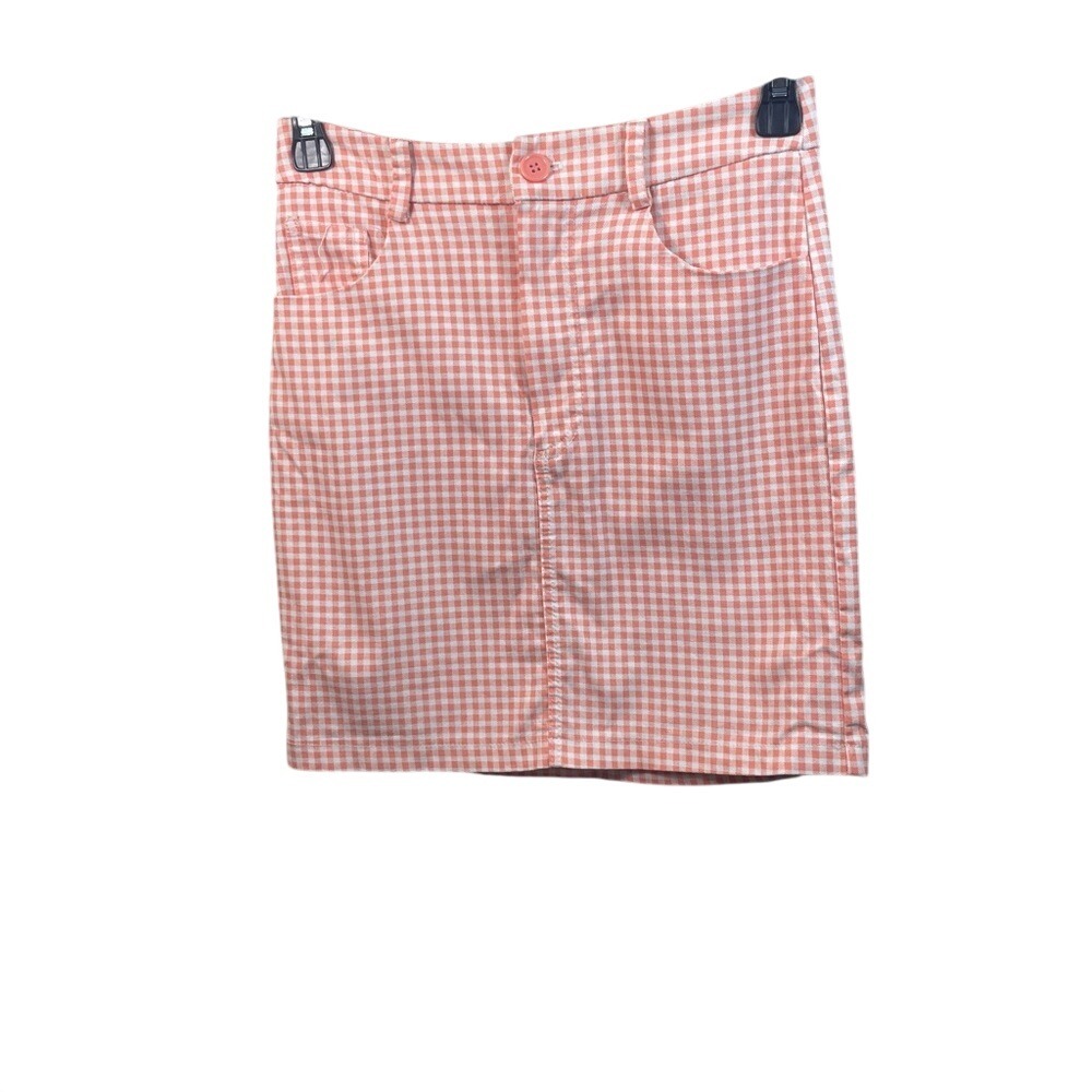 Forever 21 Orange Gingham Mini Skirt - Size Small light‎ academia